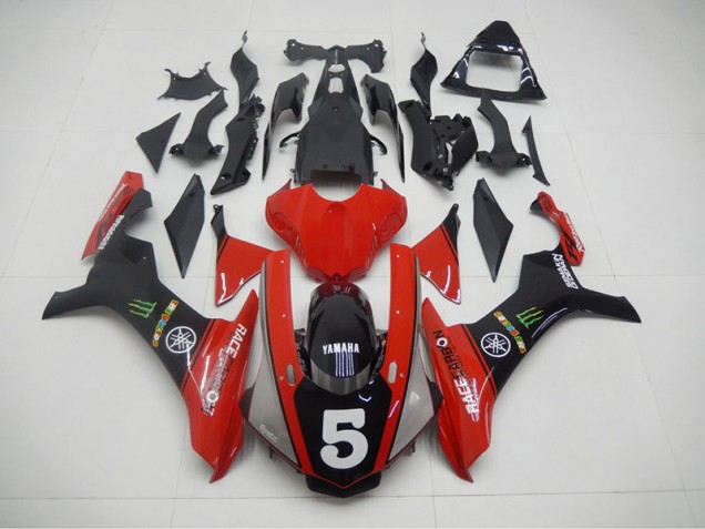 2015-2019 Black Red 5 Yamaha YZF R1 Motorcycle Fairing Kit UK