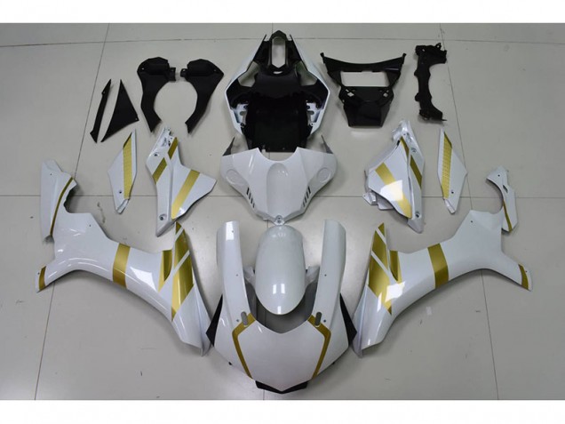 2015-2019 White with Gold Decal Yamaha YZF R1 Motor Fairings UK