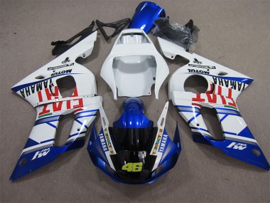 1998-2002 White Blue Fiat 46 Yamaha YZF R6 Motorcycle Fairings Kits UK